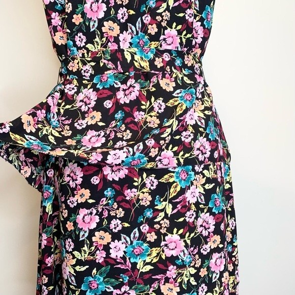 Banana Republic Colorful Floral Flowy Tiered Dress With Tie At Waist Medium - Picture 7 of 13